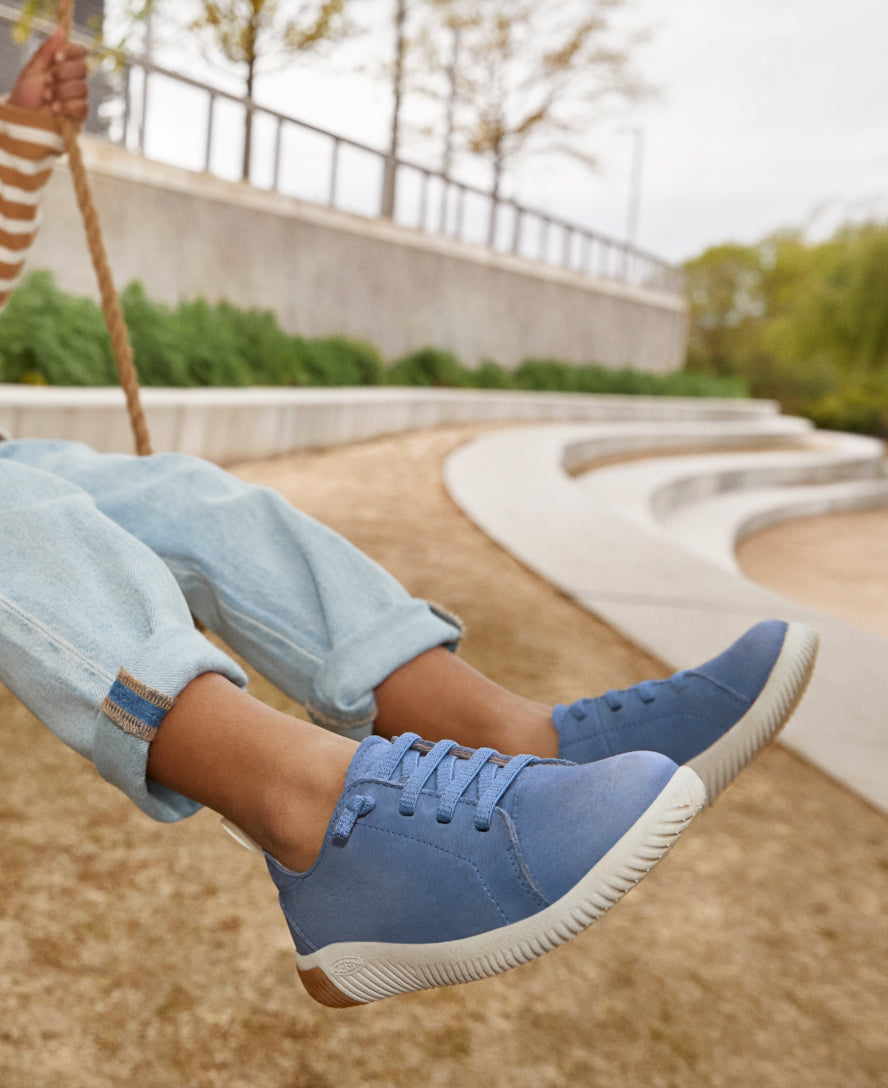 Big Kids' KNX Leather Sneaker | Coronet Blue/Vapor - Image 9