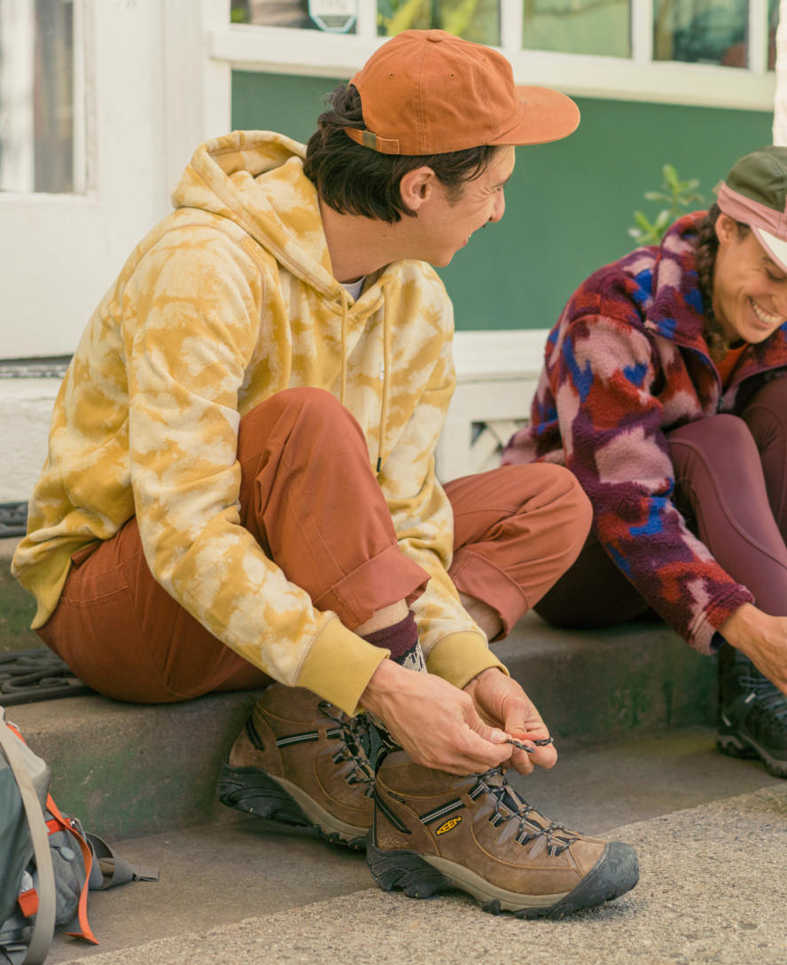 Men's Targhee II Mid Waterproof Hiking Boots | Shitake/Brindle - Image 6